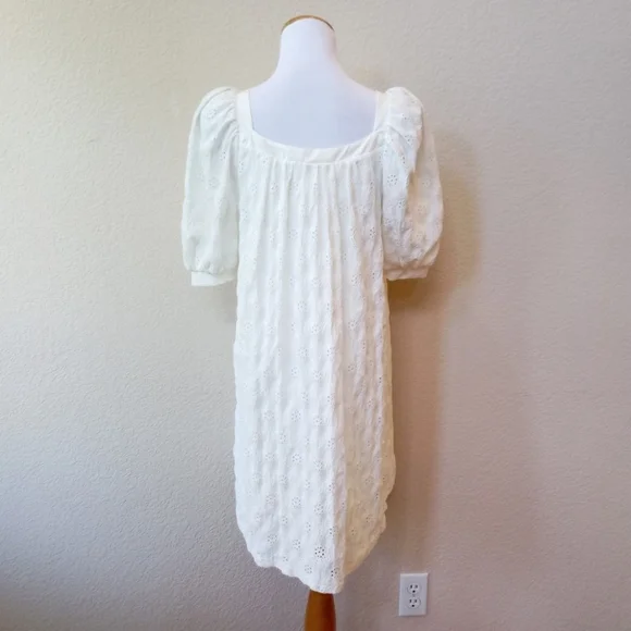 Anthropologie Maeve white eyelet puff sleeve dress - Picture 9 of 10